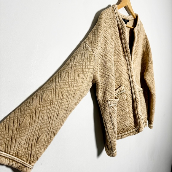Banana Republic Quilted Cardigan New British Khaki Sz Small - Picture 5 of 12